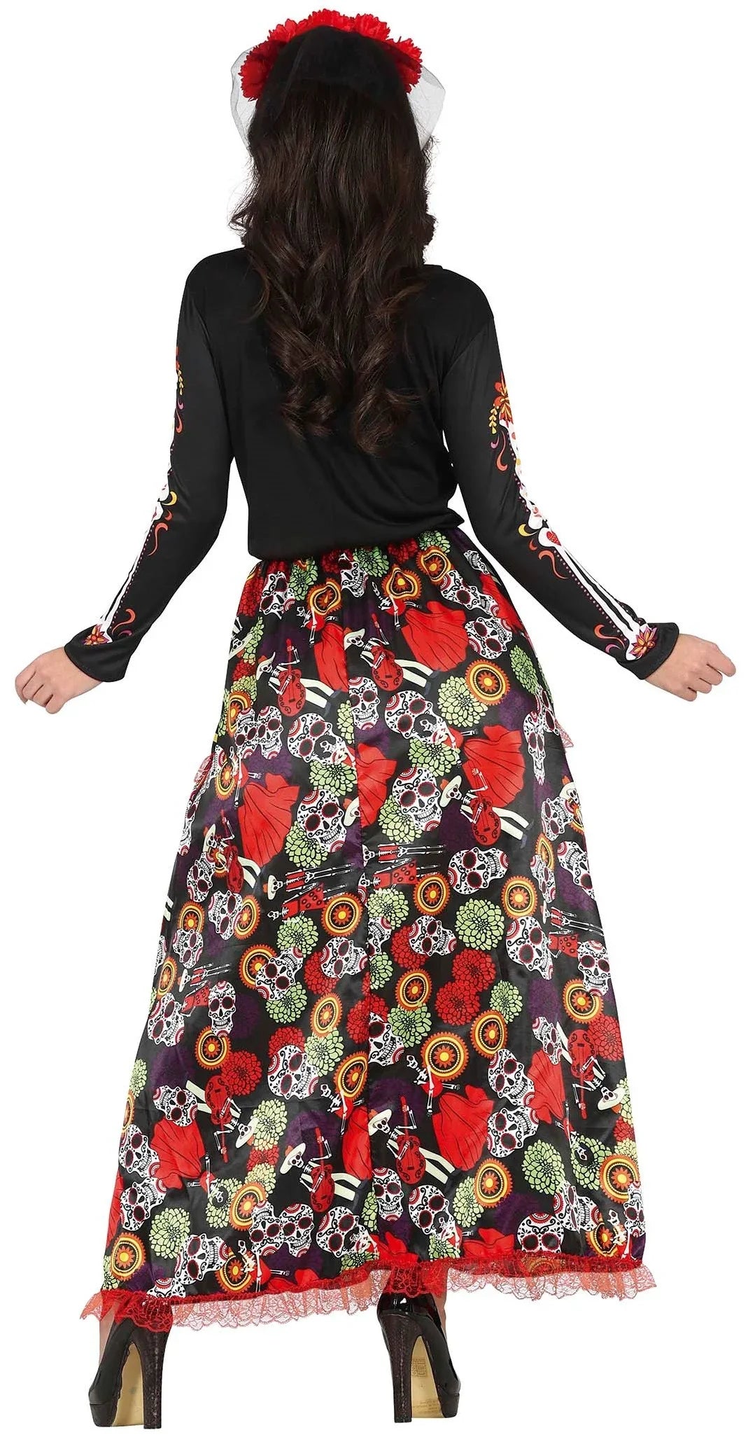 Disfraz de Catrina Muerte Mexicana Largo para Mujer Catrina Guirca