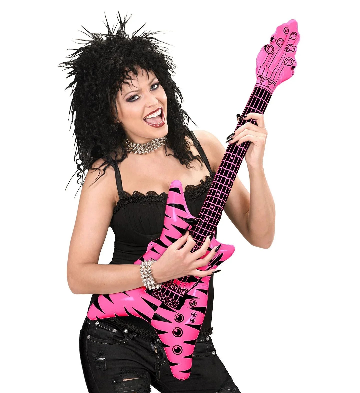 Guitarra Eléctrica Hinchable Rock Rosa Complementos Rockeros y Moteros Widmann