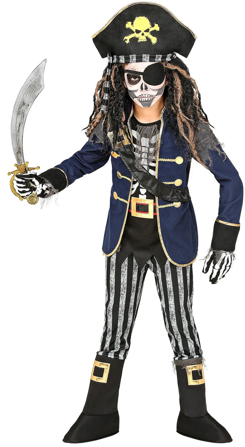 Disfraz de Capitán Pirata Esqueleto para Niño Piratas Infantiles Widmann