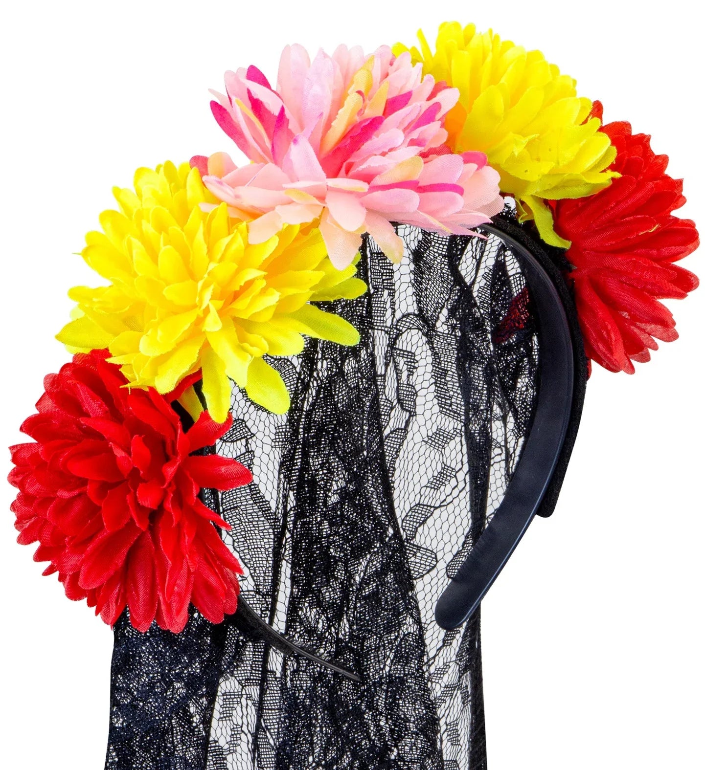 Diadema del Día de los Muertos con Velo de Encaje Accesorios Halloween Widmann