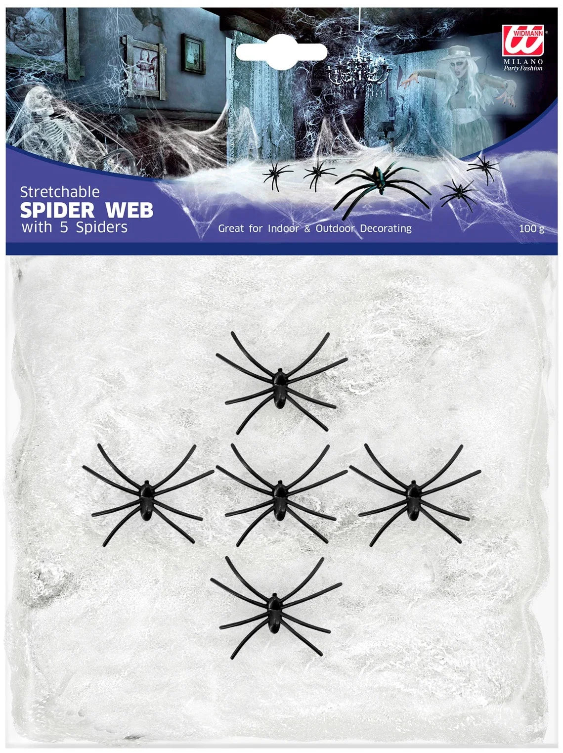 Tela de Araña Blanca Halloween Widmann