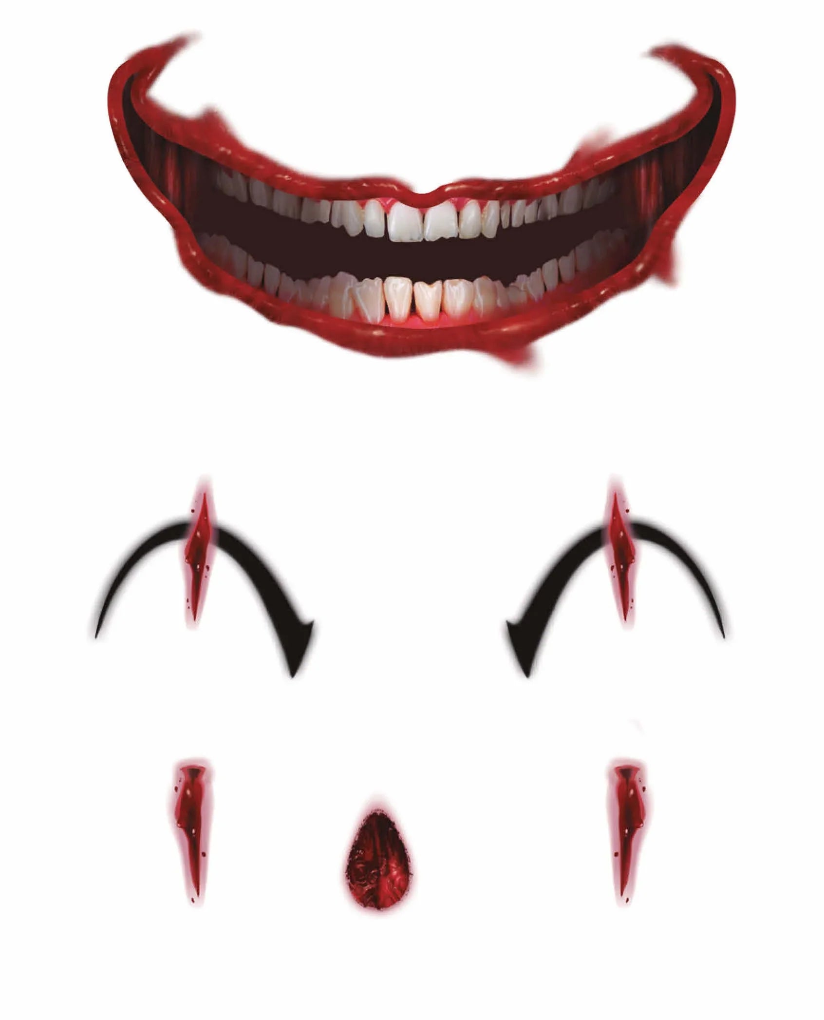 Tatuaje de Payaso Asesino para la Cara Kits de Maquillaje Guirca