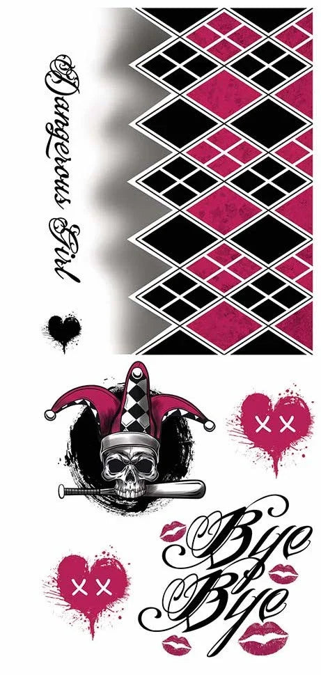 Tatuaje de Harley Villana para Cara y Cuerpo Kits de Maquillaje Guirca