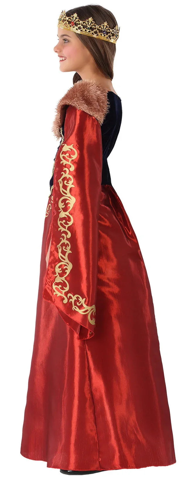 Disfraz de Reina Medieval Roja y Azul Infantil Medieval Infantiles Atosa