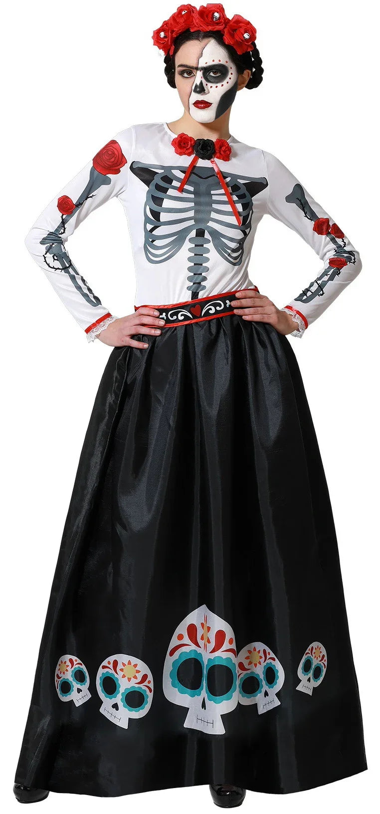 Disfraz de Catrina Esqueleto para Mujer Catrina Atosa