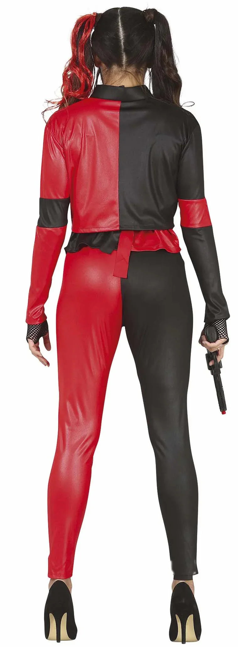 Disfraz de Harley Rebelde Roja y Negra para Mujer Harley Quinn Guirca