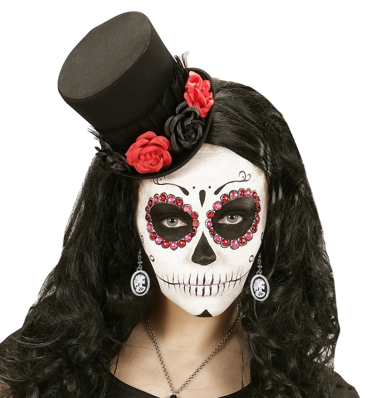 Pendientes Cameo de Catrina Blancos y Negros Catrina Widmann