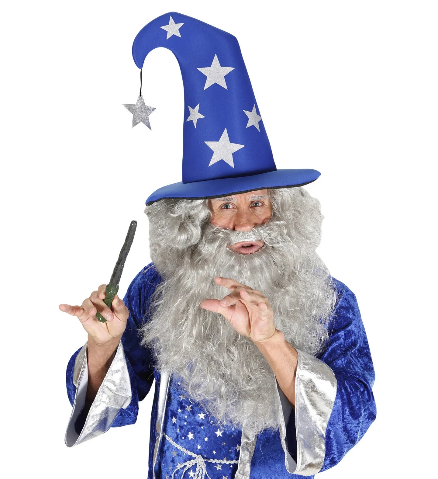 Sombrero de Mago Azul con Estrellas Magos y Hechiceros Widmann