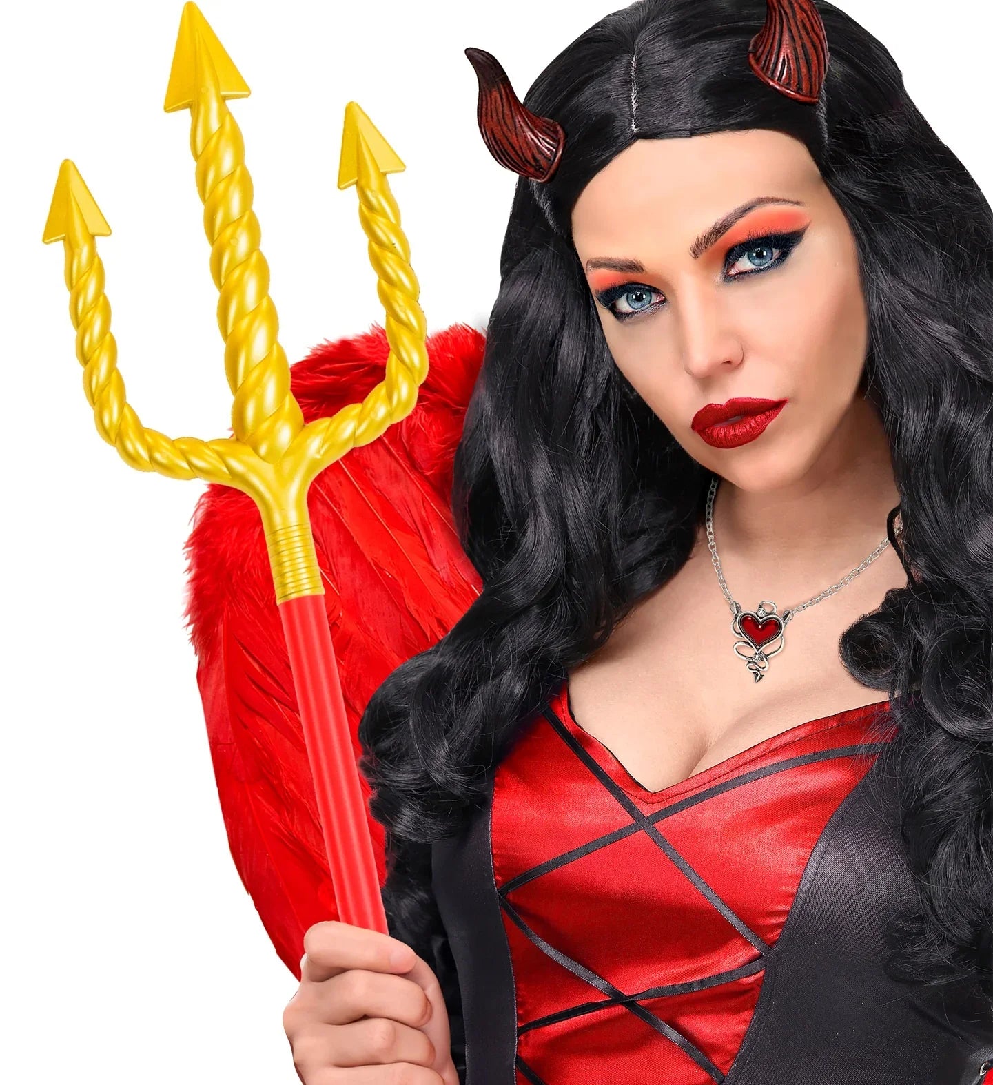 Tridente de Demonio Amarillo y Rojo Desmontable Demonios Widmann