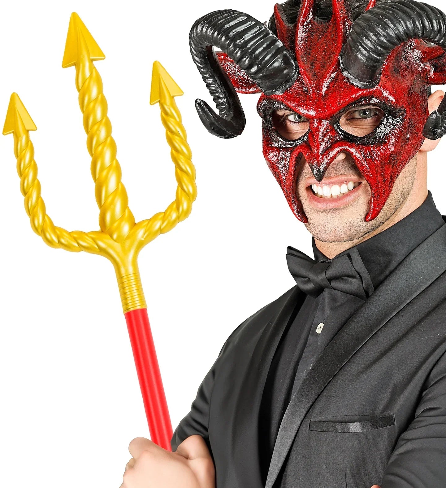 Tridente de Demonio Amarillo y Rojo Desmontable Demonios Widmann