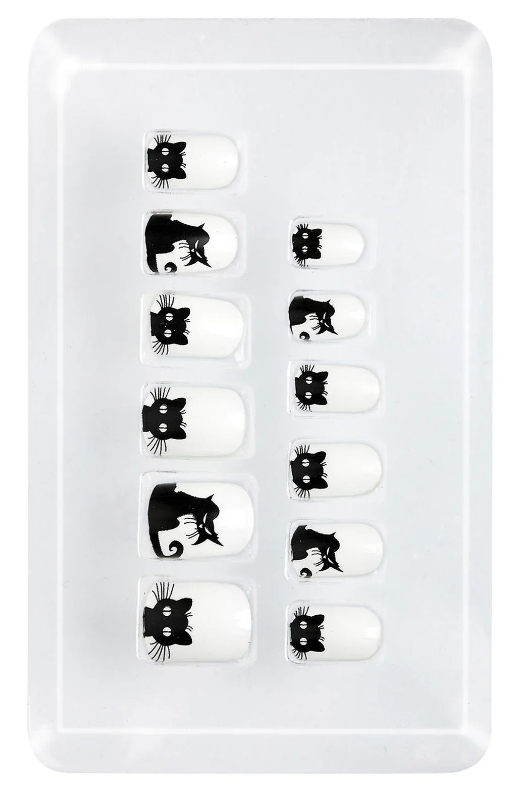 Uñas Postizas Blancas con Gatos Negros Infantiles Uñas Postizas Widmann