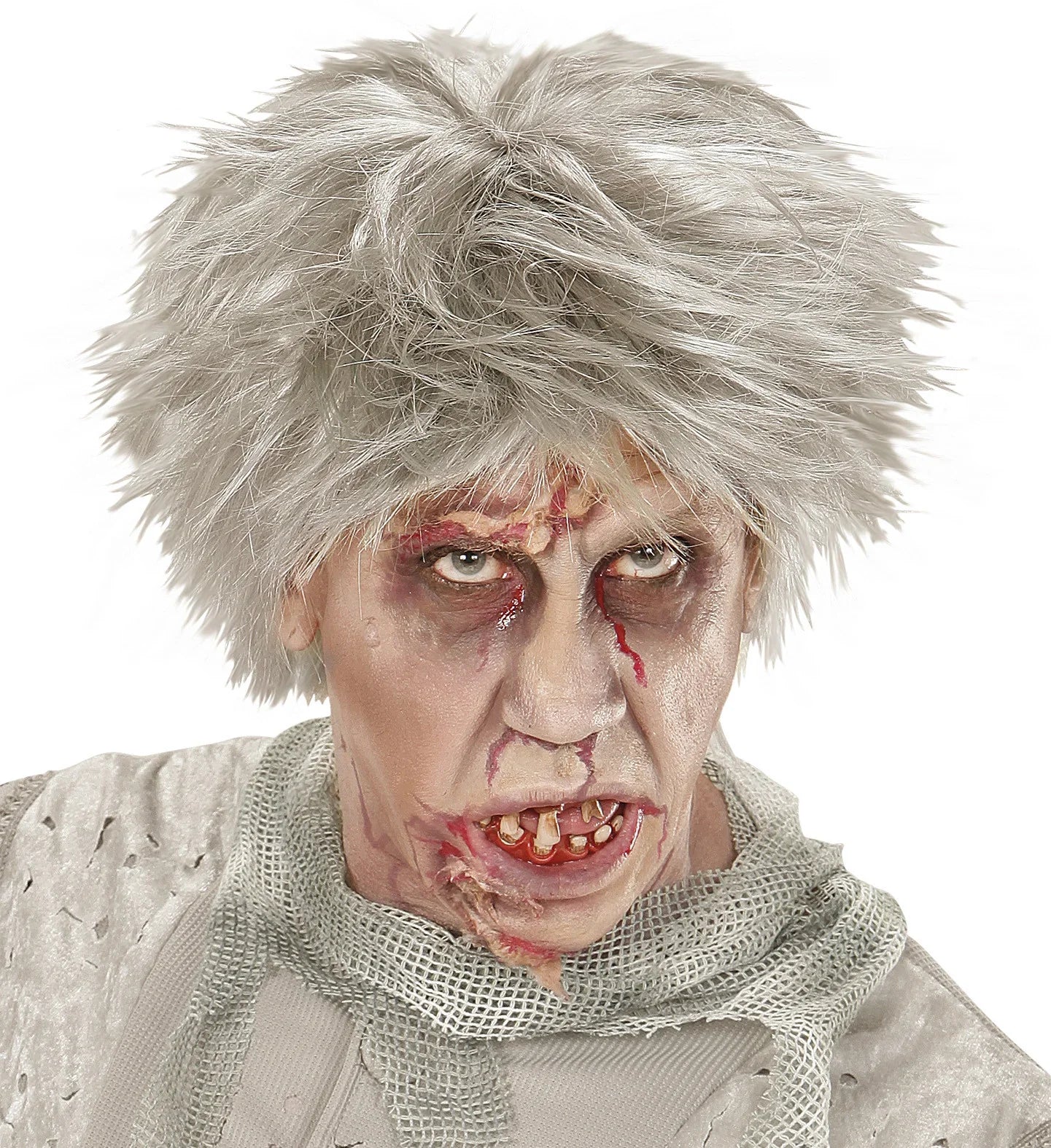 Peluca Gris con Pelo Liso Alborotado Pelucas Canosas Widmann