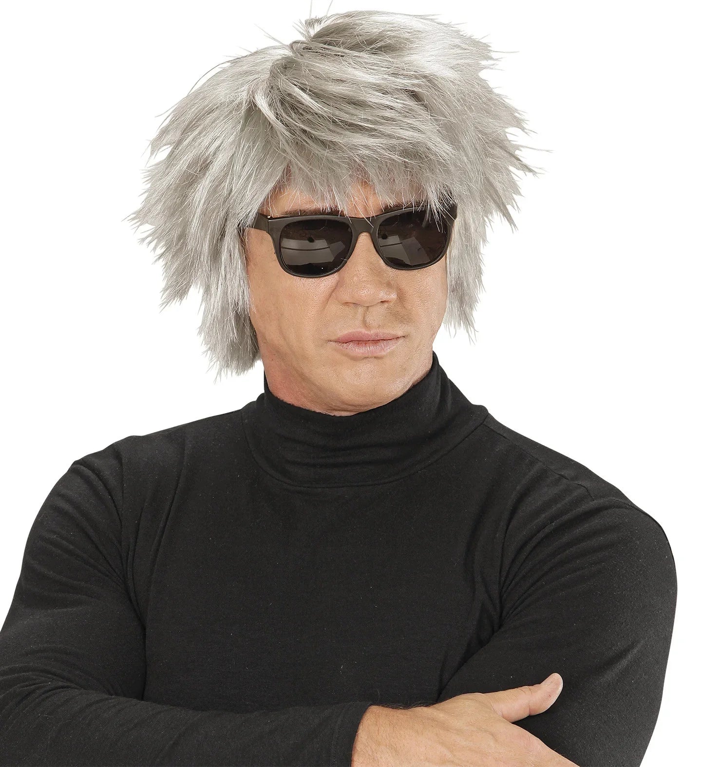 Peluca Gris con Pelo Liso Alborotado Pelucas Canosas Widmann