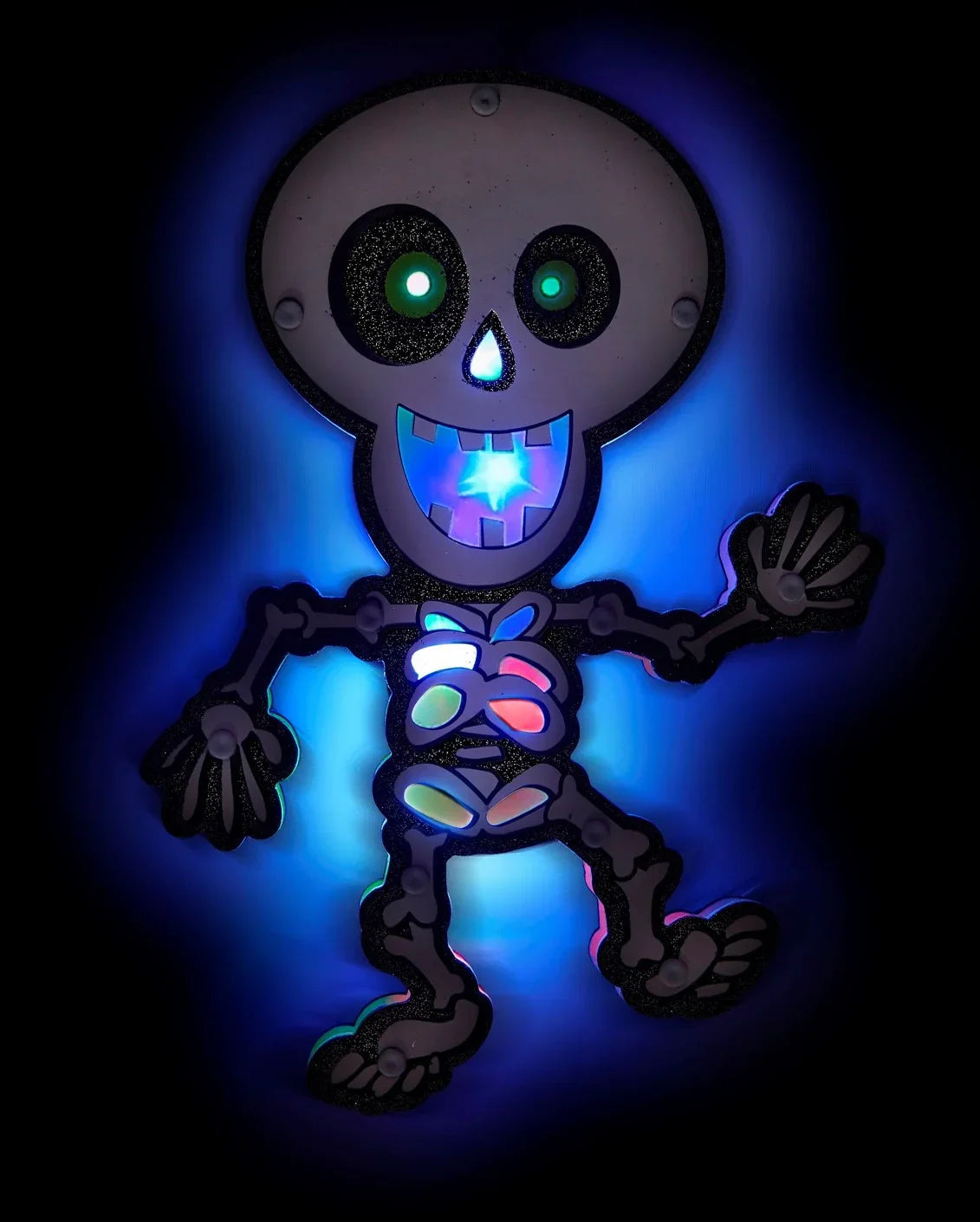 Esqueleto con Luces Multicolor para Pared Esqueletos Widmann