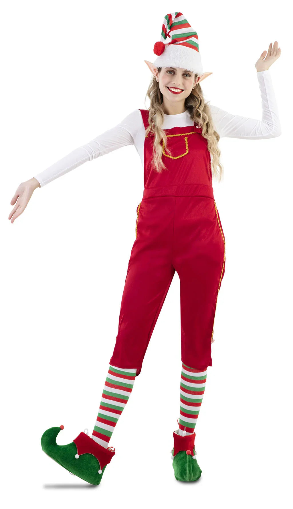 Disfraz de Elfa con Peto para Mujer Elfos Navideños EuroCarnavales