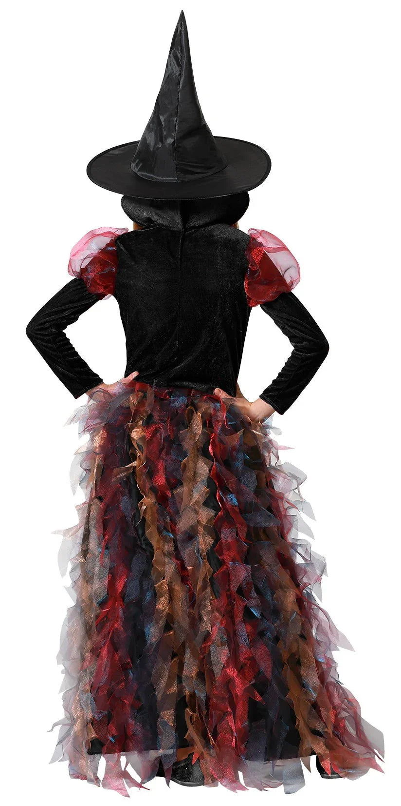 Disfraz de Bruja Multicolor Largo para Niña Brujas Atosa