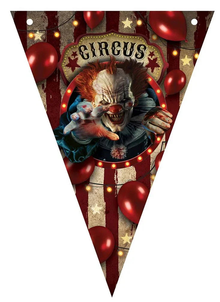 Guirnalda Circo Payaso Asesino para Decoración de Halloween Guirnaldas de Halloween Guirca