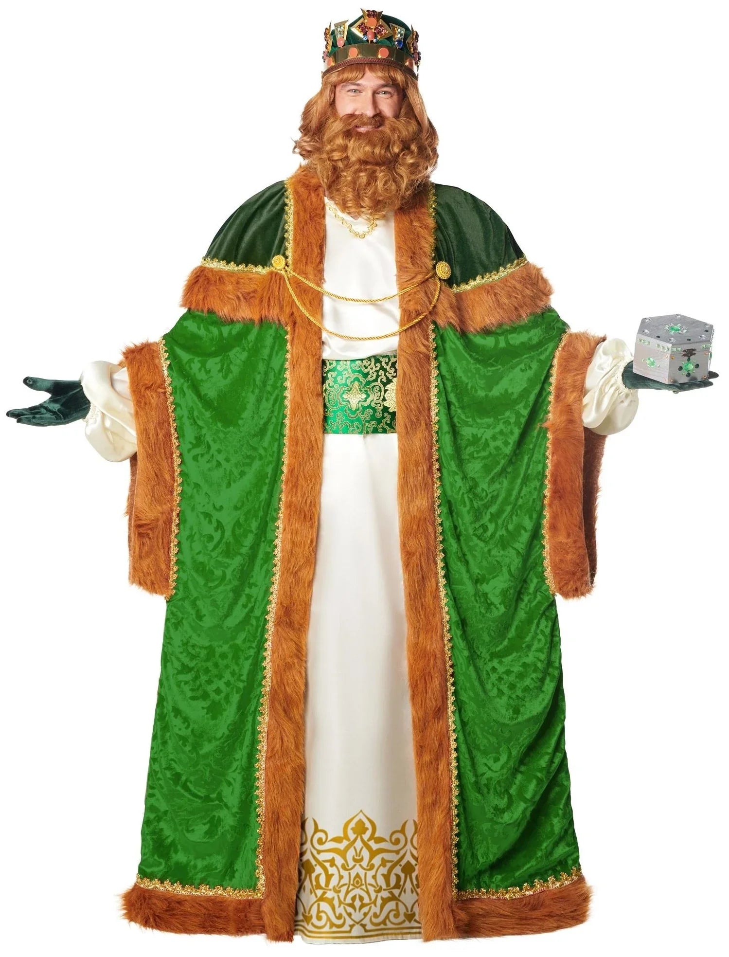 Disfraz de Rey Mago Gaspar Verde para Hombre Reyes Magos y Pajes Kimokawaii