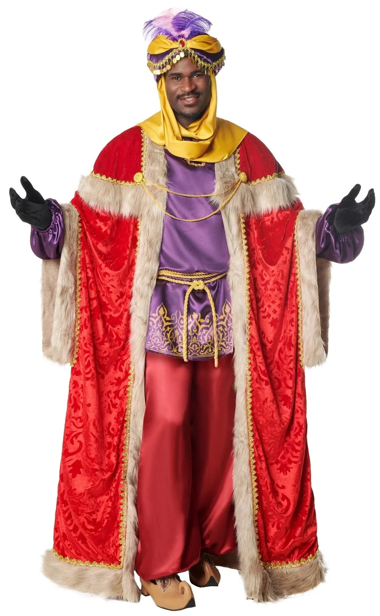 Disfraz de Rey Mago Baltasar Rojo para Hombre Reyes Magos y Pajes Kimokawaii