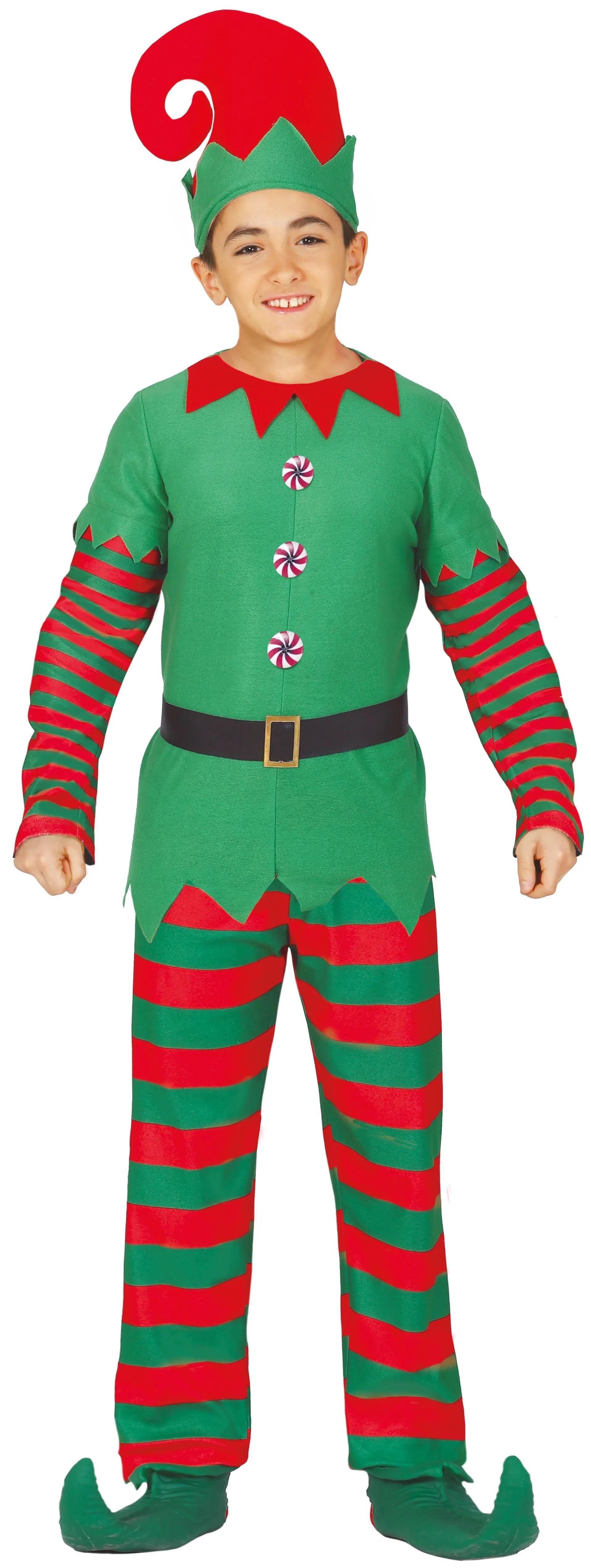 Disfraz de Elfo Navideño de Papá Noel para Niño Elfos Navideños Guirca