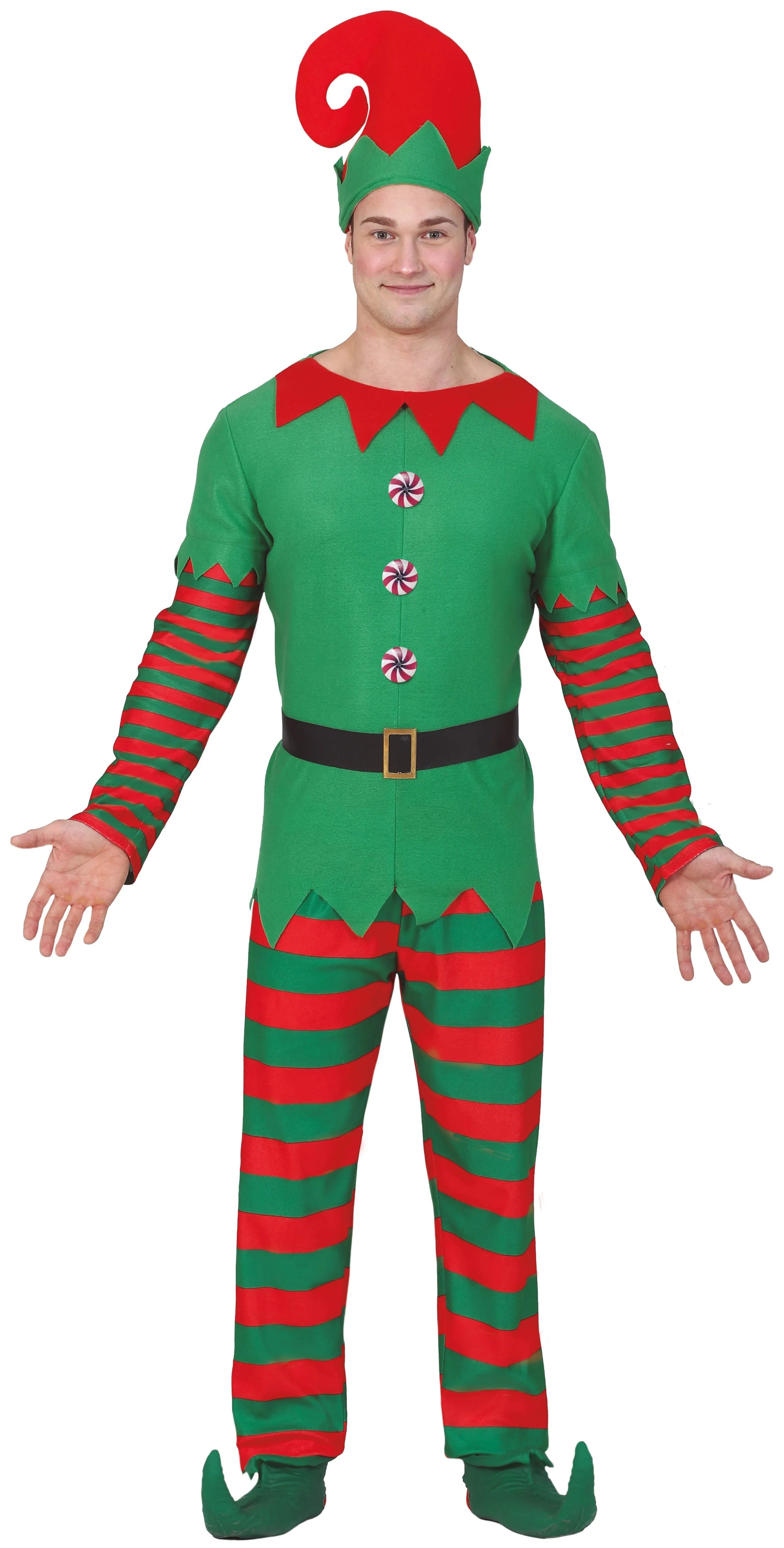 Disfraz de Elfo Navideño de Papá Noel para Hombre Elfos Navideños Guirca