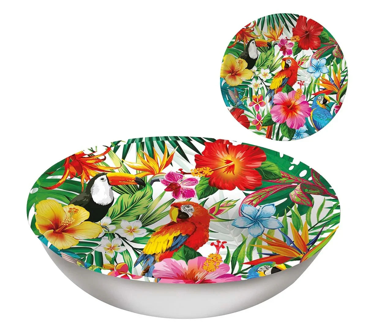 Bol Hawaiano con Estampado Floral Decoración y Menaje Verano Guirca