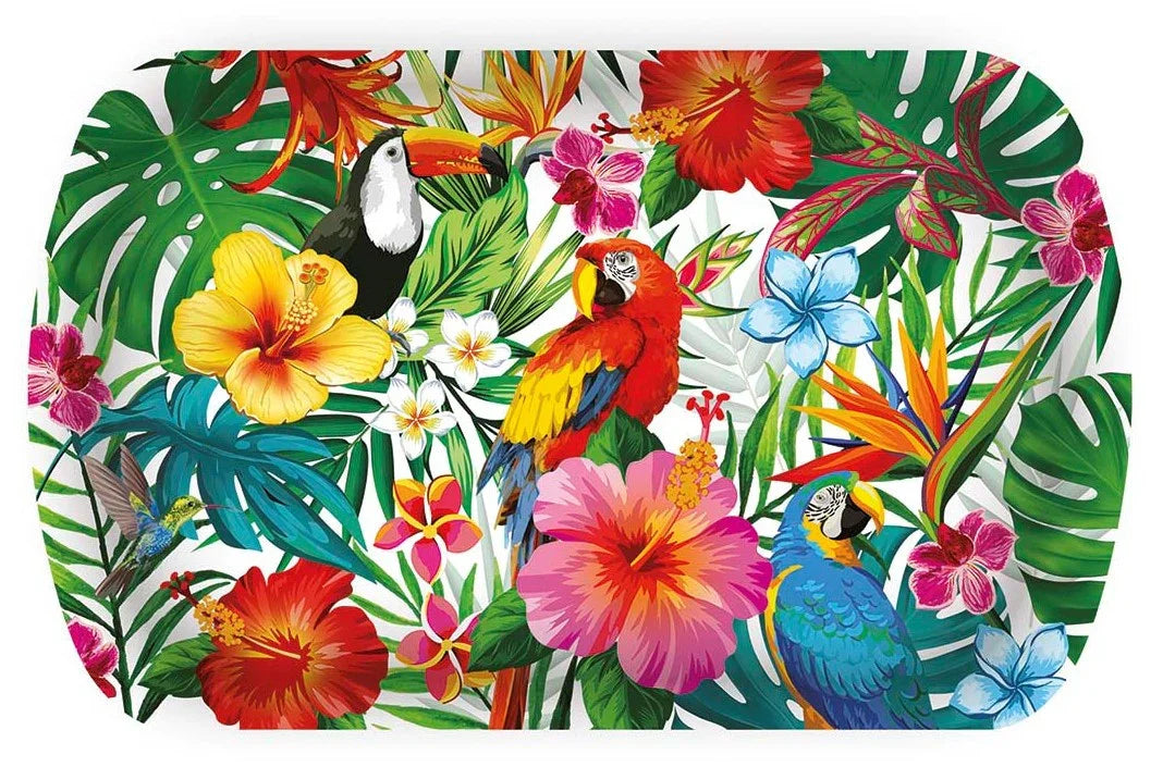 Bandeja Hawaiana con Estampado Floral Decoración y Menaje Verano Guirca
