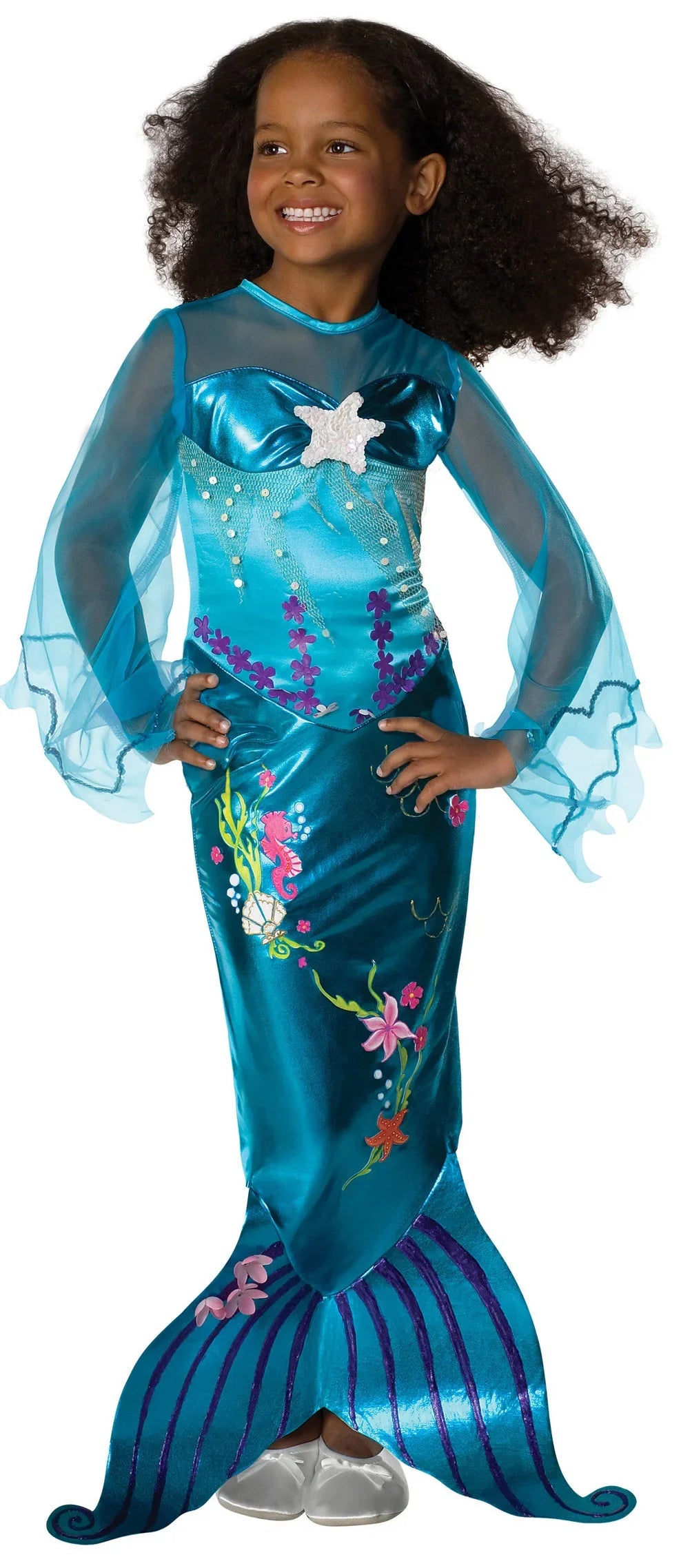 Disfraz de Sirenita Mágica Azul para Niña Sirena Rubies