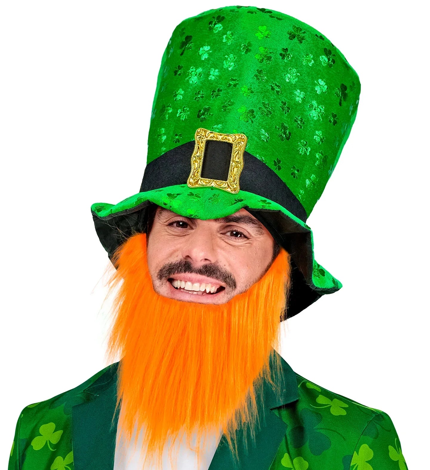 Gorro de San Patricio Verde con Barba Pelirroja San Patricio Widmann