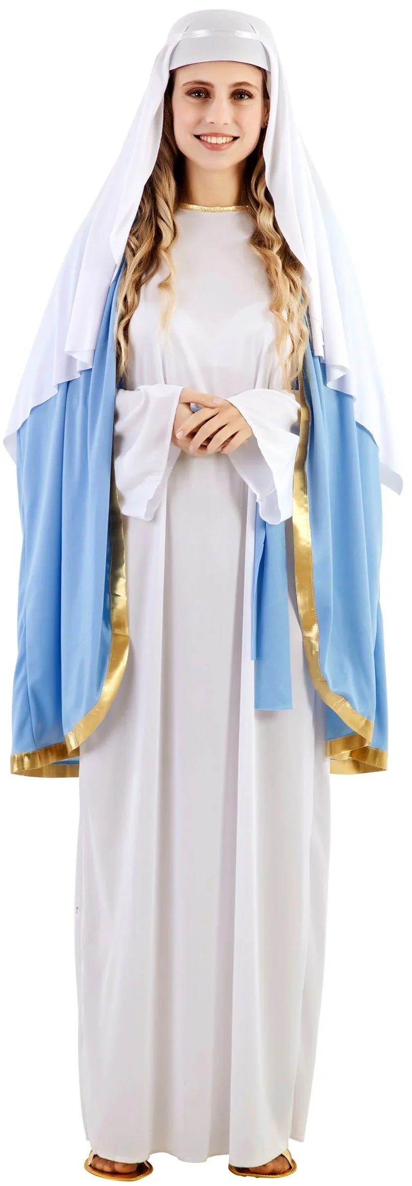 Disfraz de Virgen María con Capa para Mujer Virgen María EuroCarnavales