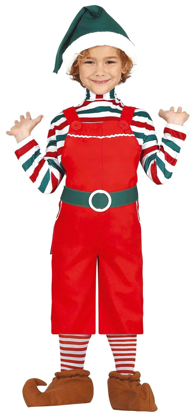 Disfraz de Elfo de Papá Noel con Peto para Niño Elfos Navideños Guirca