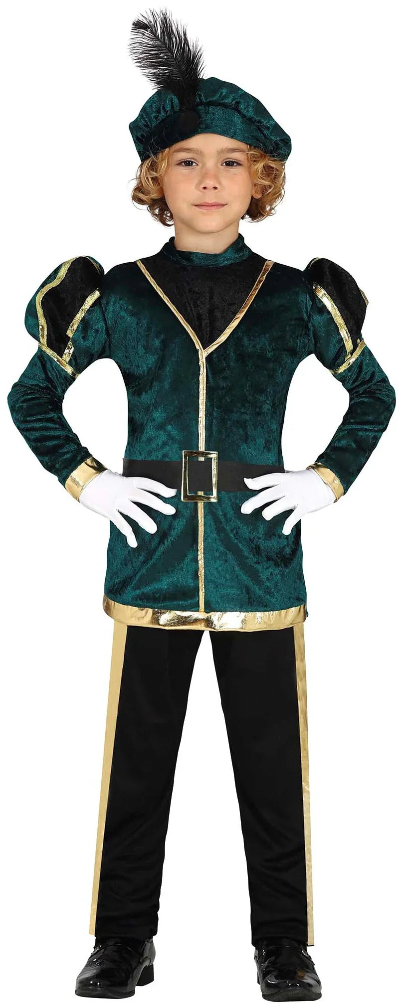 Disfraz de Paje Real Verde para Niño Pajes Reales Guirca