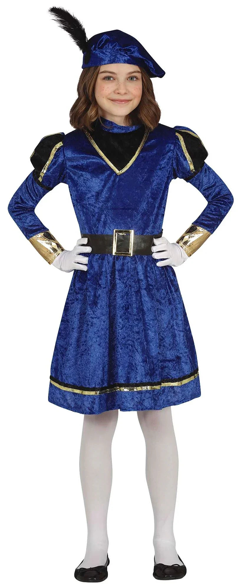 Disfraz de Paje Real Azul para Niña Pajes Reales Guirca