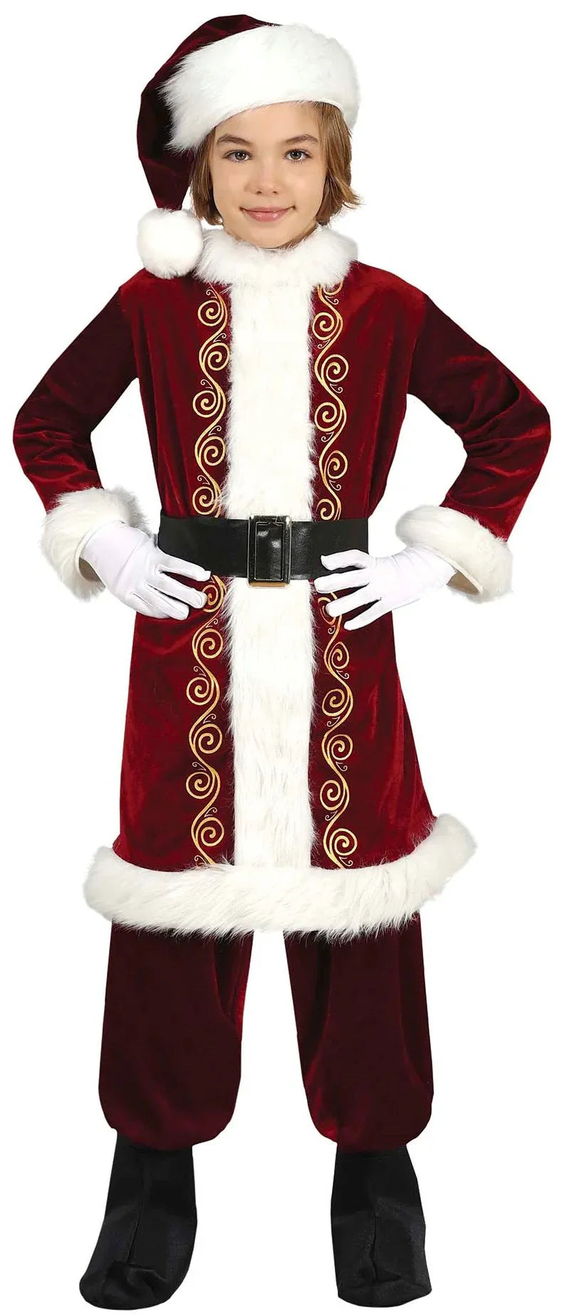 Disfraz de Papá Noel Terciopelo para Niño Papa Noel y Mama Noel Guirca