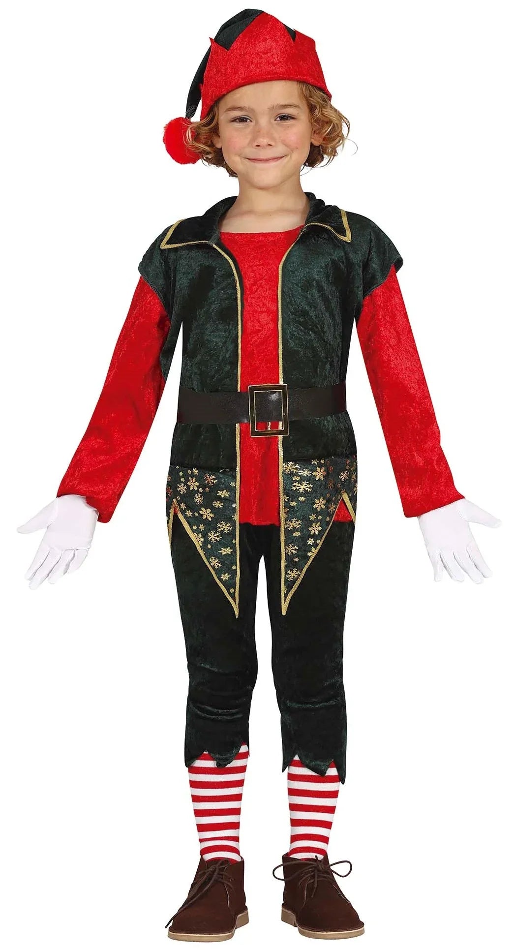 Disfraz de Elfo Navideño Copos de Nieve para Niño Elfos Navideños Guirca