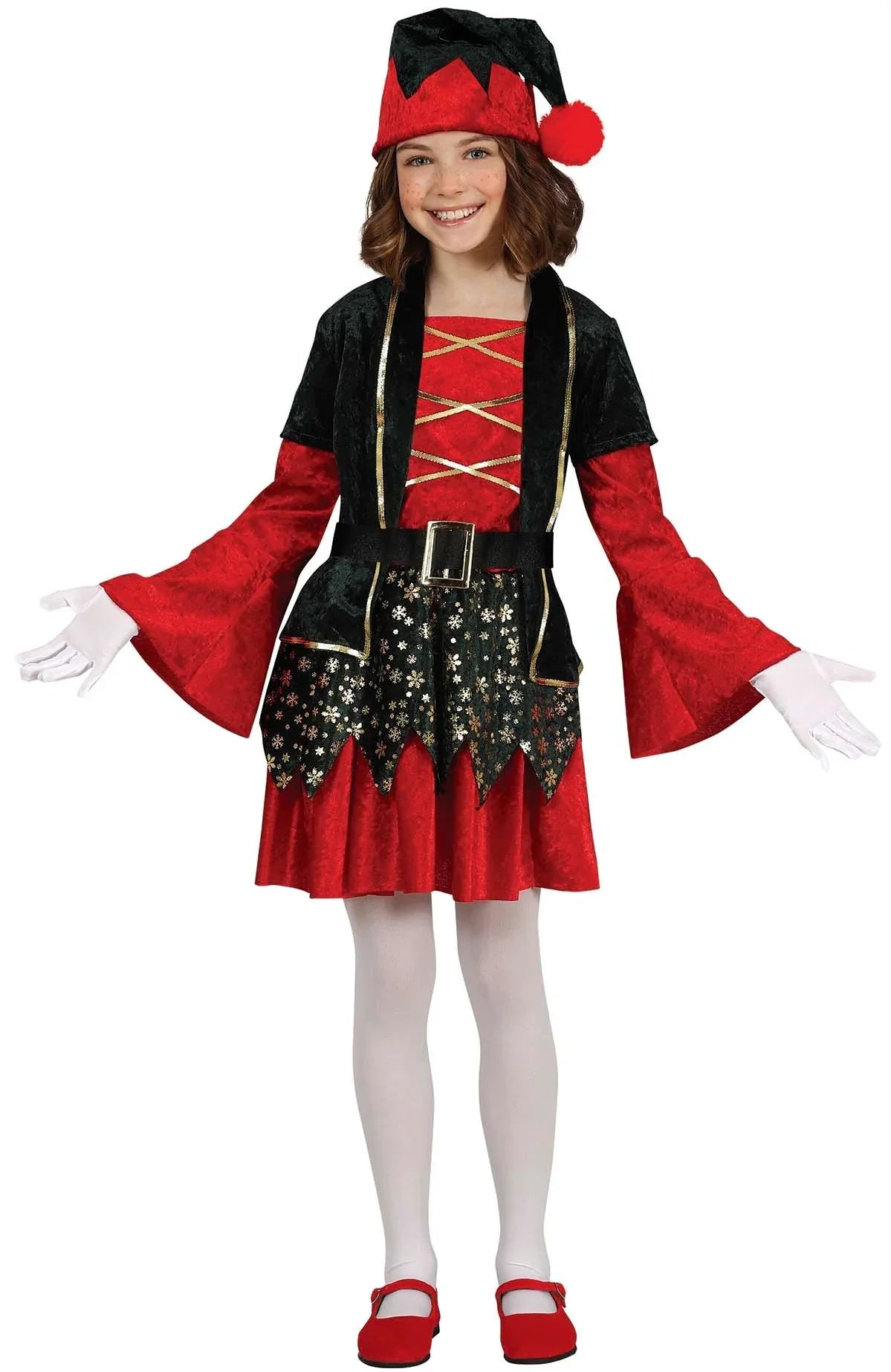 Disfraz de Elfa Navideña Copos de Nieve para Niña Elfos Navideños Guirca