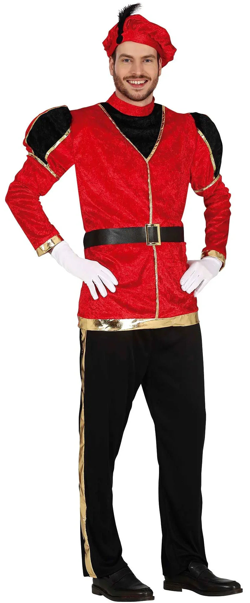 Disfraz de Paje Real Rojo para Adulto Pajes Reales Guirca