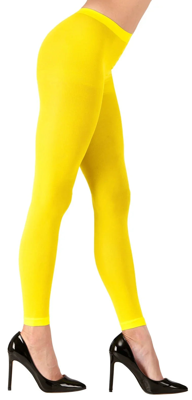 Pantys sin Pie Amarillo Neón Fluorescente para Mujer Leggings Widmann