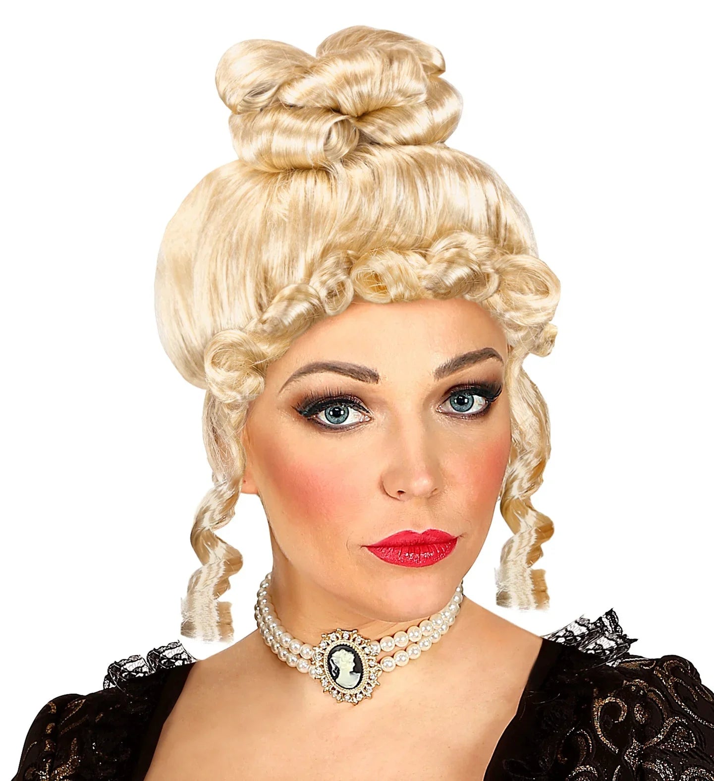 Peluca Rubia de Condesa Barroca con Tirabuzones Pelucas Rubias Widmann