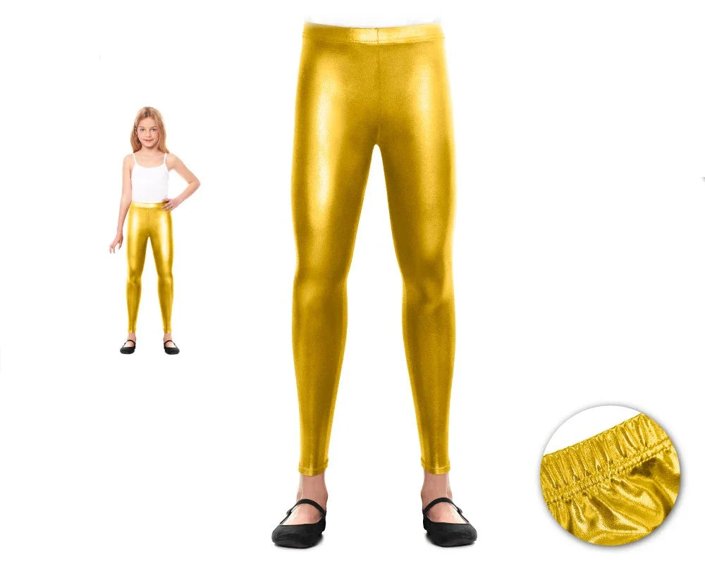 Leggings Dorados Metalizados para Niña Leggings Partilandia