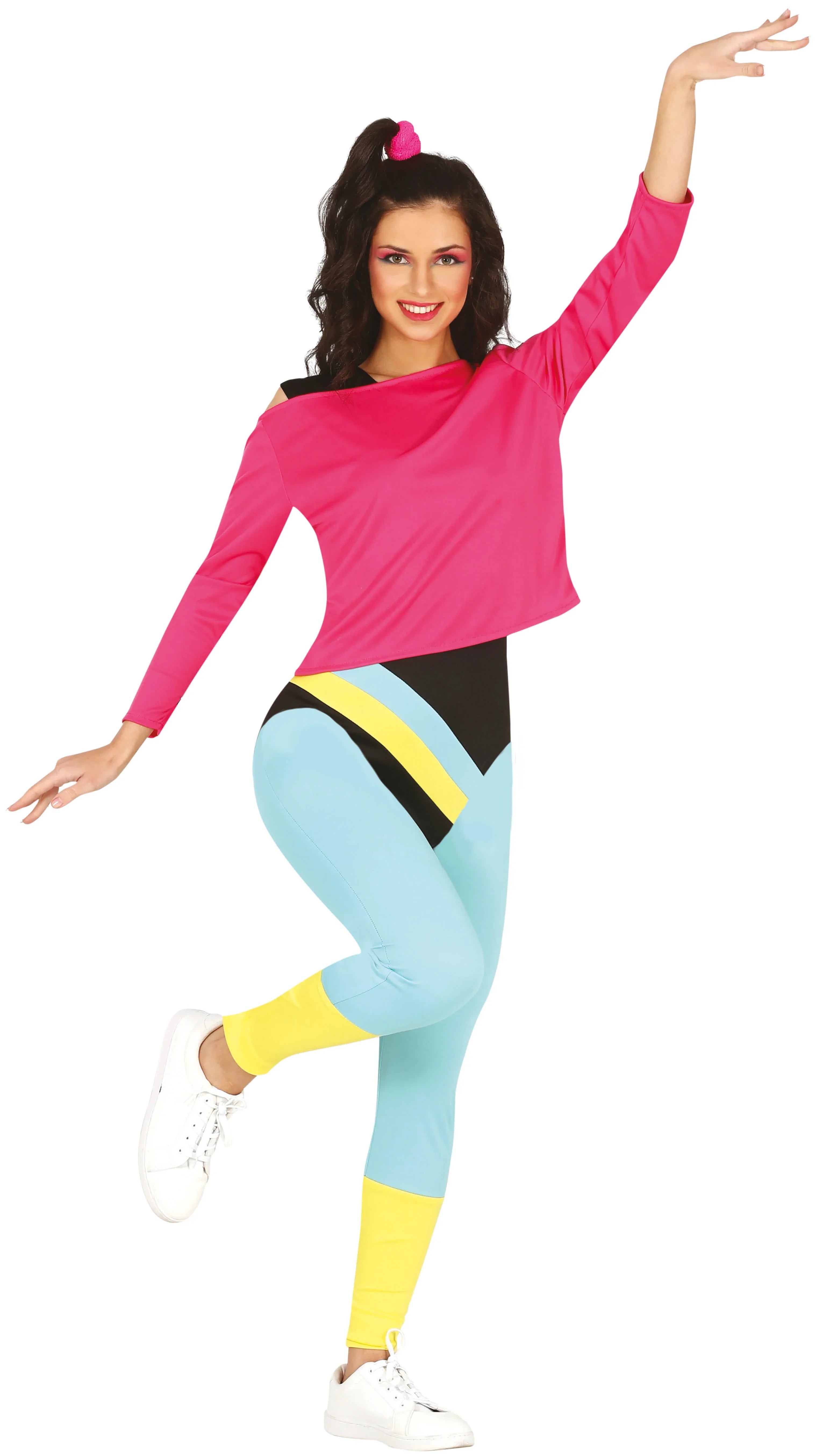 Disfraz de Gimnasta Años 80 para Mujer Gimnastas de Aeróbic Años 80 Guirca