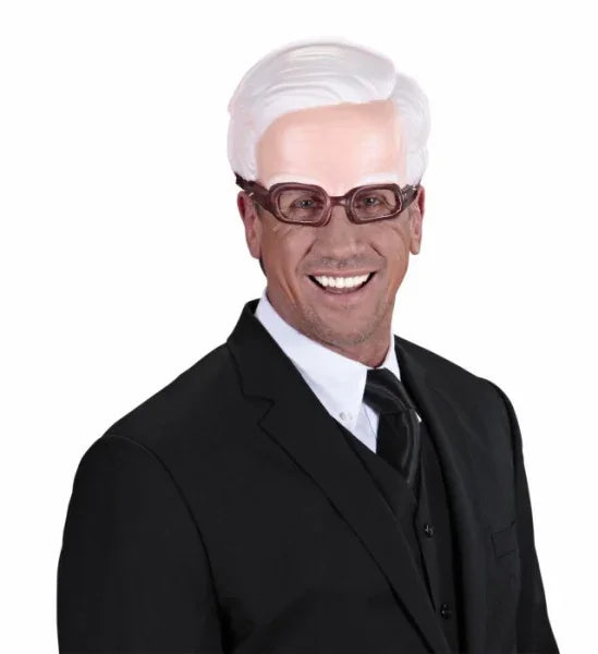 Parte Superior de Cabeza con Pelo Blanco y Gafas COMPLEMENTOS Widmann