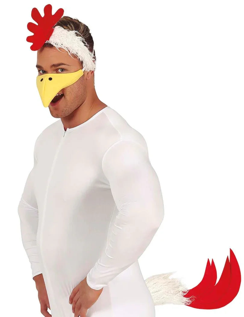 Kit de Gallina con Diadema con Cresta, Pico y Cola Pollo y Gallina Guirca