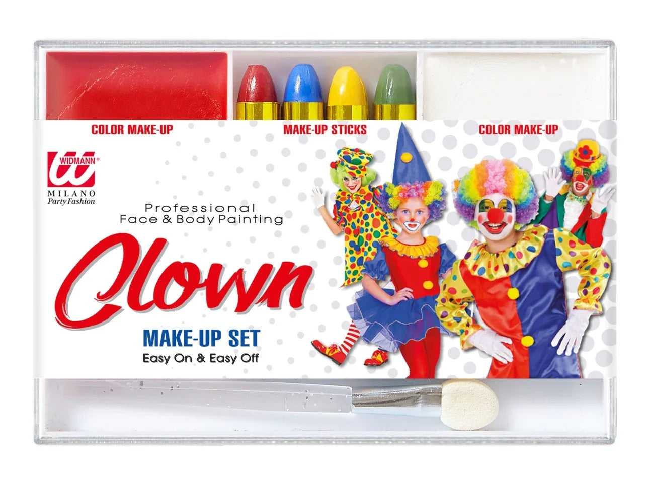Set de Maquillaje de Payaso Colorido Kits de Maquillaje Widmann