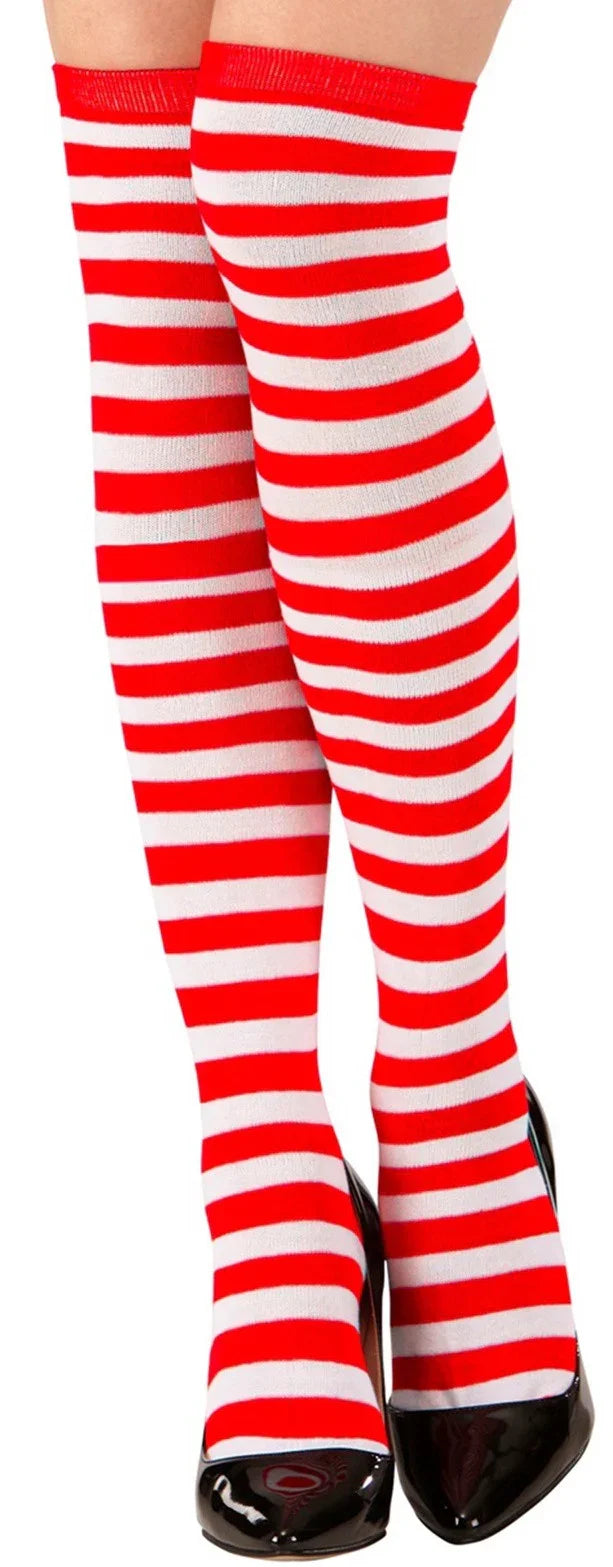 Medias de Rayas Rojas y Blancas para Adulto COMPLEMENTOS Widmann