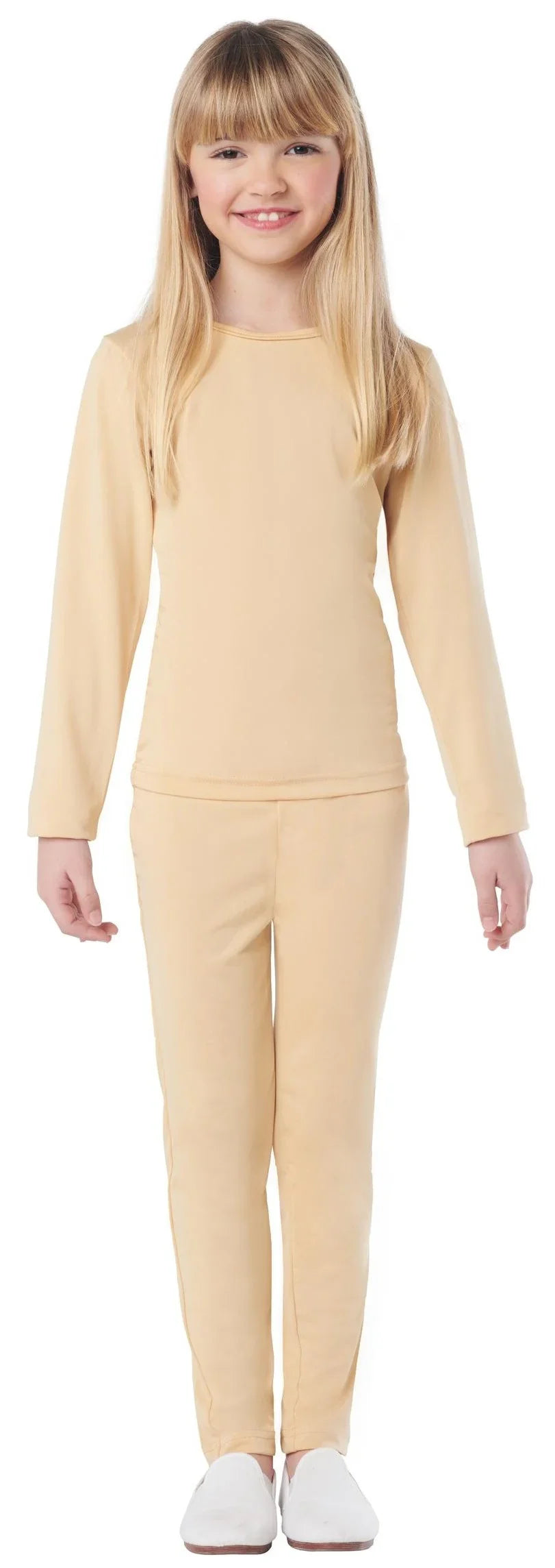 Malla Beige en Dos Piezas Infantil Mallas y Maillots Kimokawaii