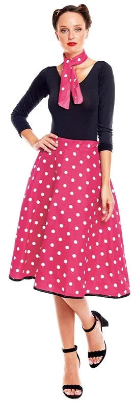 Disfraces para Grupo de Años 50 con Falda de Lunares Grease - Años 40 y 50 Disfraces Simon