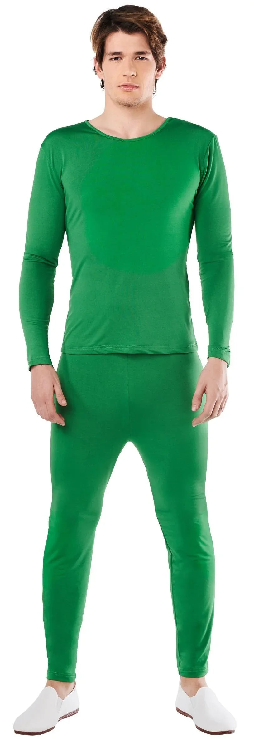 Malla Verde en Dos Piezas para Hombre Mallas y Maillots Kimokawaii