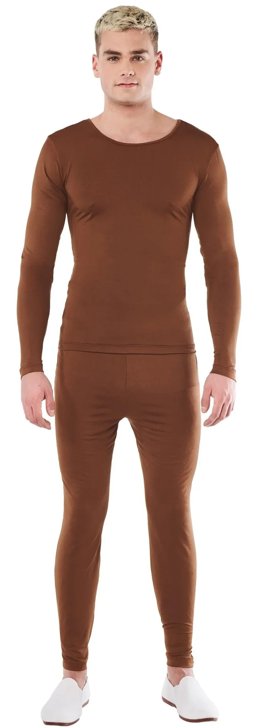 Malla Marrón en Dos Piezas para Hombre Mallas y Maillots Kimokawaii