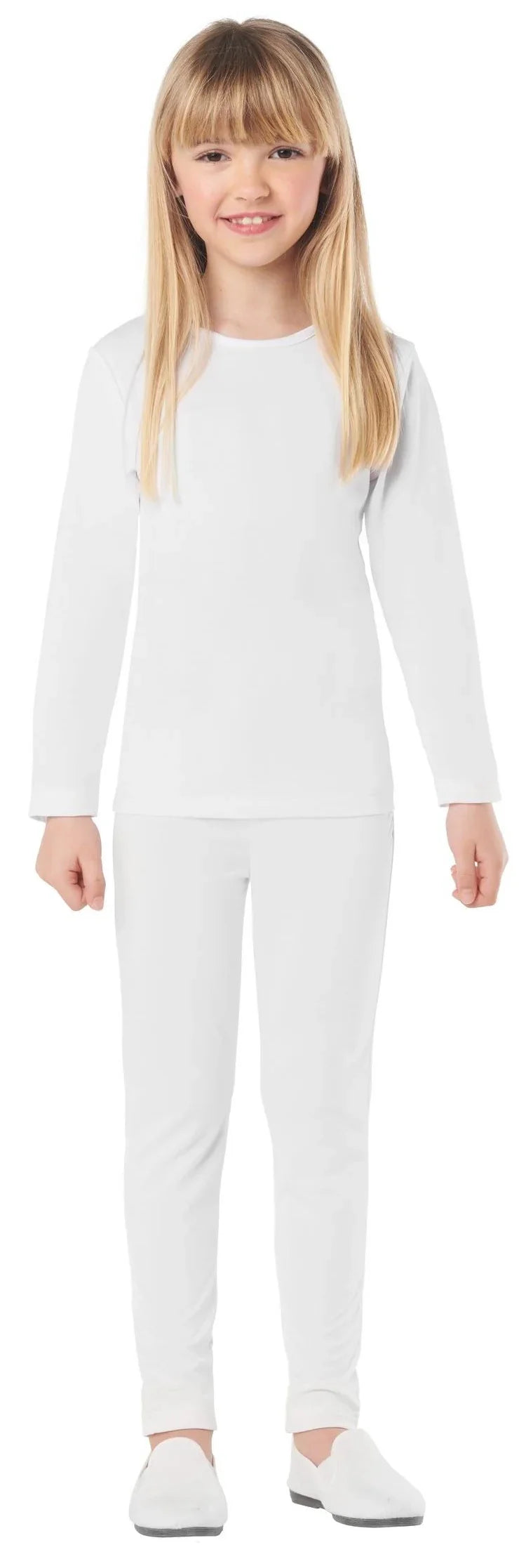 Malla Blanca en Dos Piezas Infantil Mallas y Maillots Kimokawaii